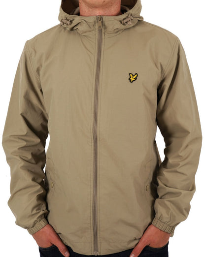 Lyle & Scott Zip Through Hooded Jacket Stone