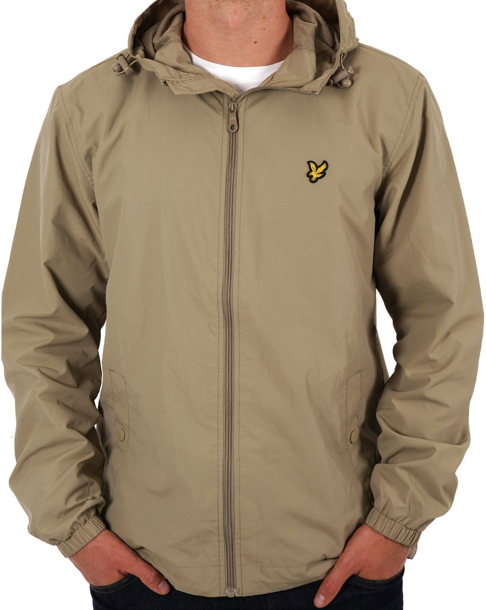 Lyle & Scott Zip Through Hooded Jacket Stone