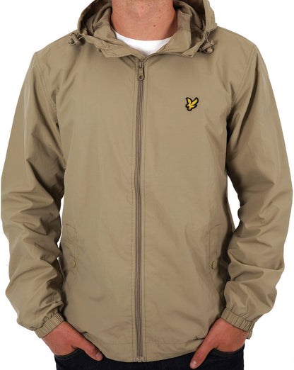 Lyle & Scott Zip Through Hooded Jacket Stone