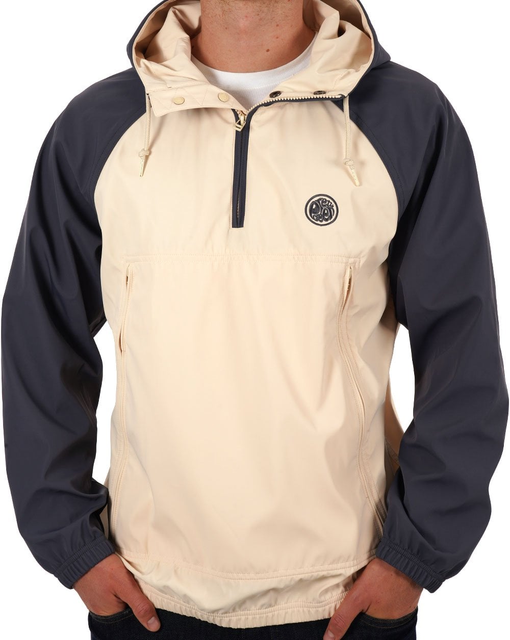 Pretty Green Travis Colourblock Smock Stone