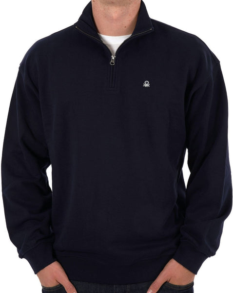 Benetton Quarter Zip Sweatshirt Navy