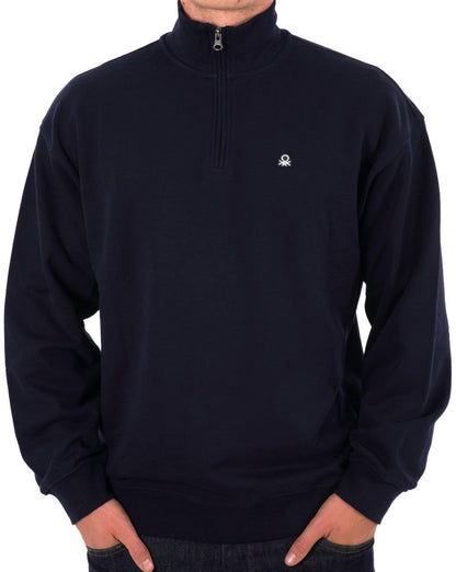 Benetton Quarter Zip Sweatshirt Navy