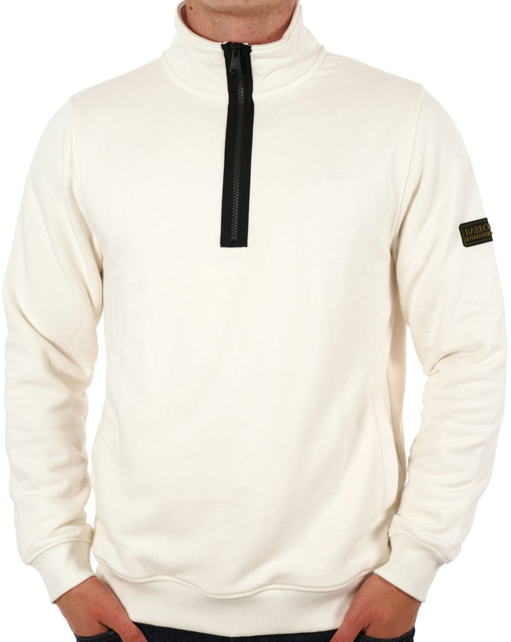 Barbour International Outline Funnel Neck Sweatshirt Whisper White