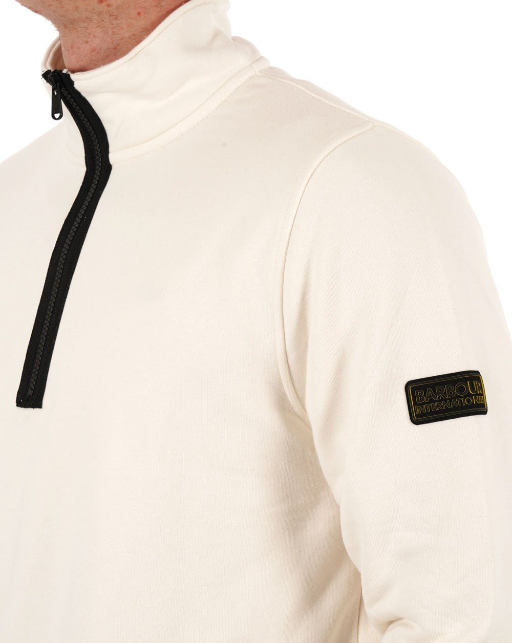 Barbour International Outline Funnel Neck Sweatshirt Whisper White