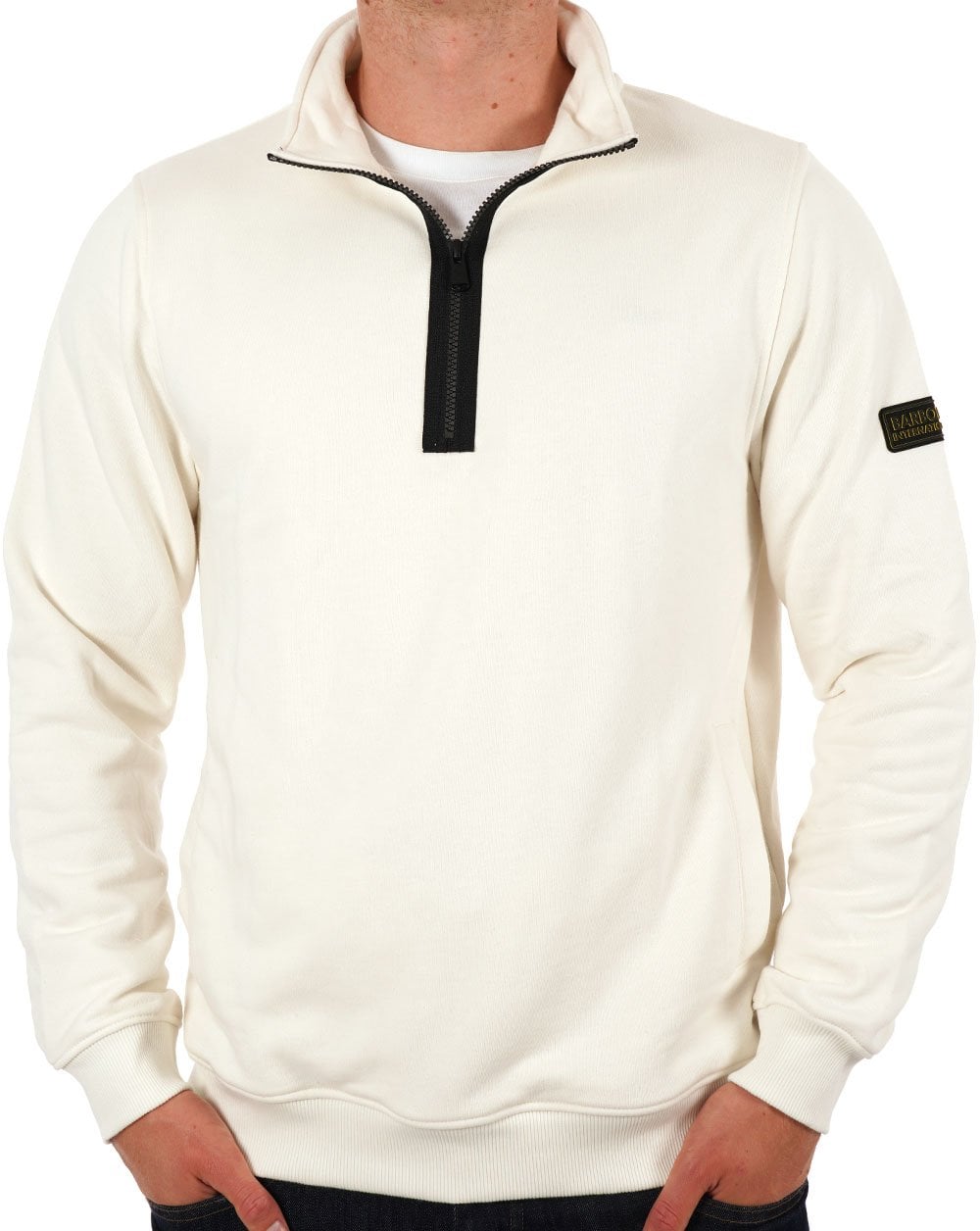 Barbour International Outline Funnel Neck Sweatshirt Whisper White