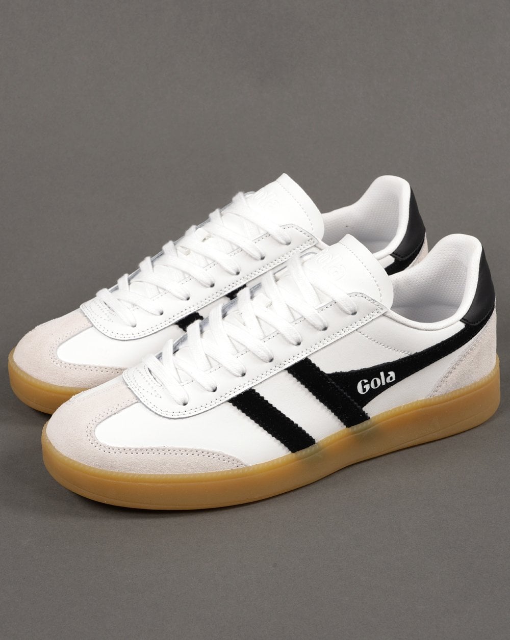 Gola Viper Leather Trainers White/Black/Gum