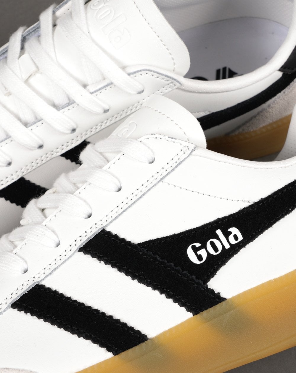 Gola Viper Leather Trainers White/Black/Gum