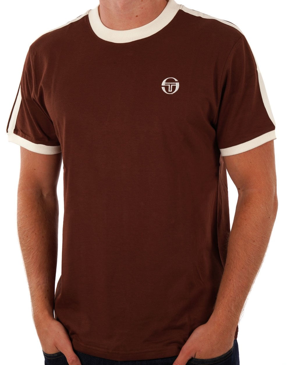 Sergio Tacchini Retro T Shirt Choc / Cream