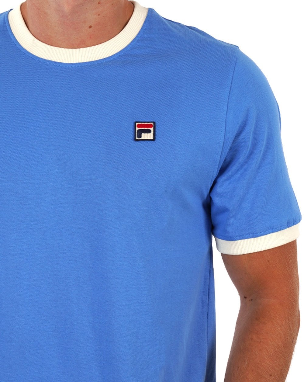 Fila Vintage Ringer T Shirt Regatta Blue/Gardenia