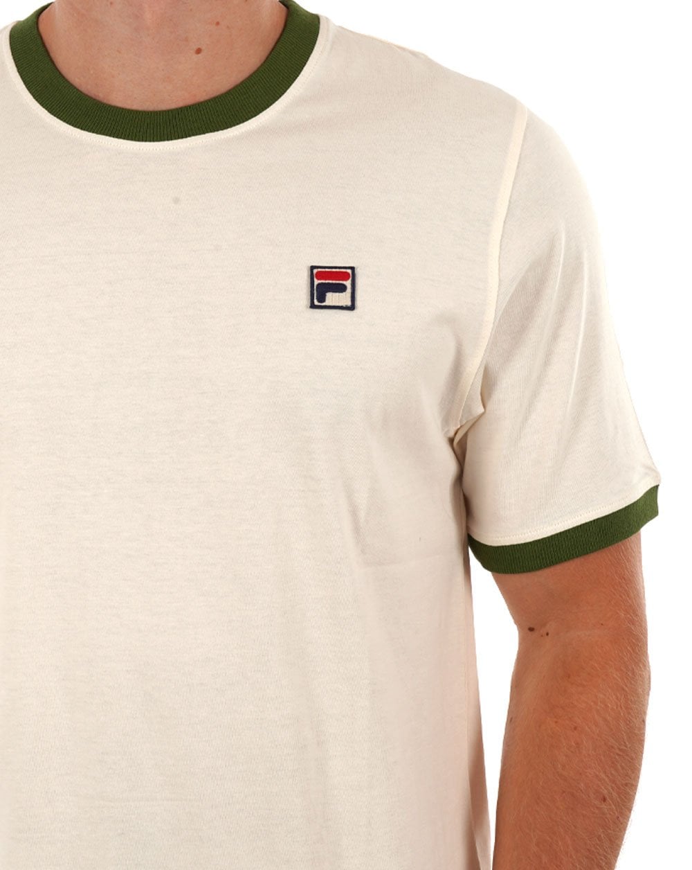 Fila Vintage Ringer T Shirt Gardenia/Green