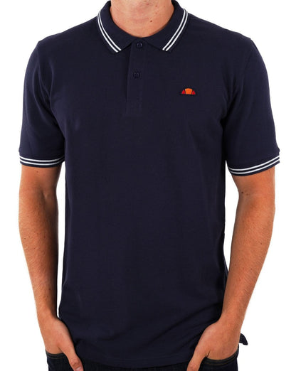 Ellesse Tipped Polo Shirt Navy/White