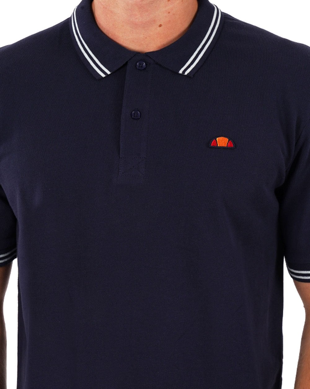 Ellesse Tipped Polo Shirt Navy/White