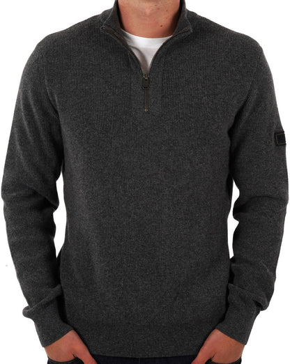 Barbour International Crawley Half Zip Jumper Charcoal Marl