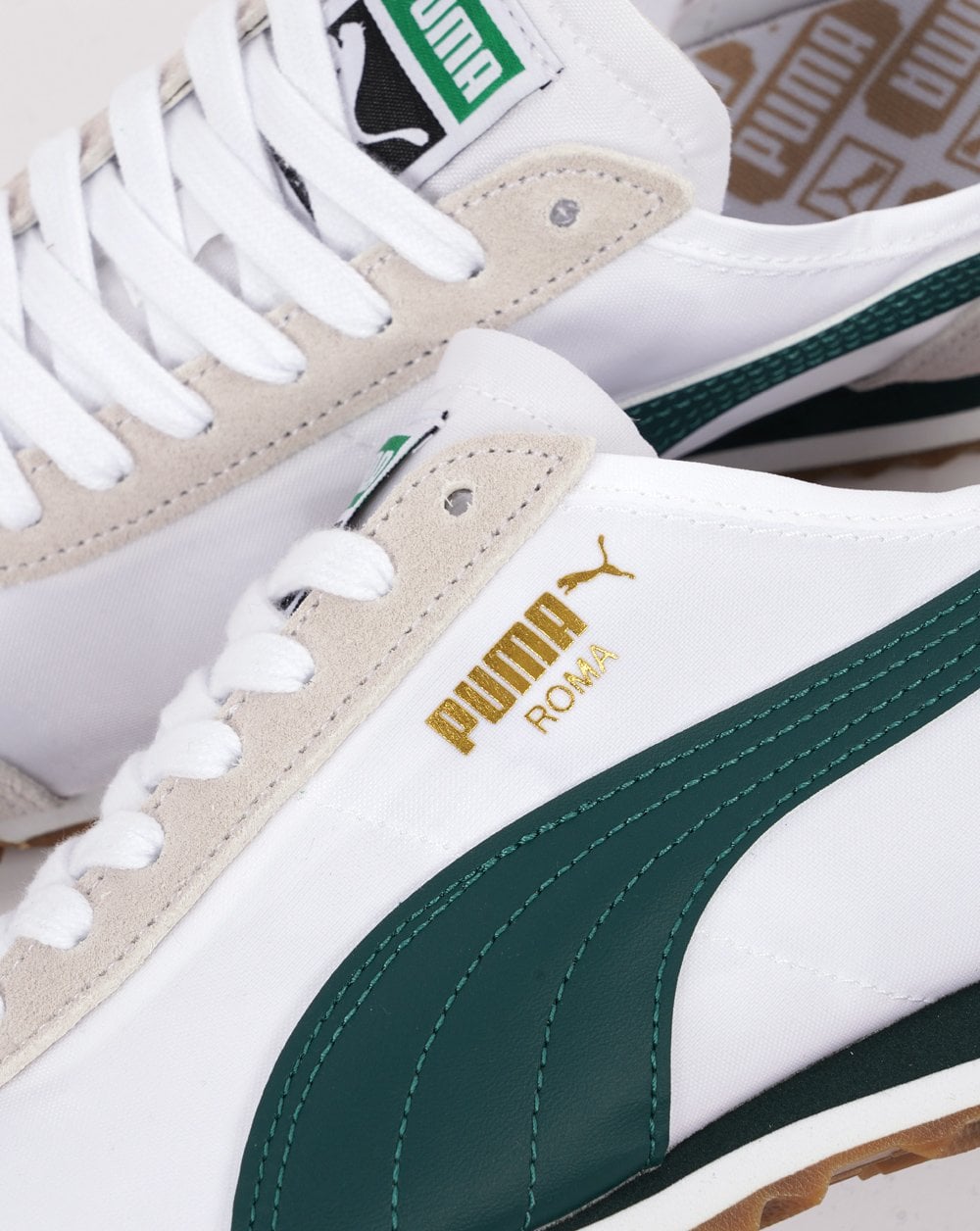 Puma Roma Trainers White Green Exclusive