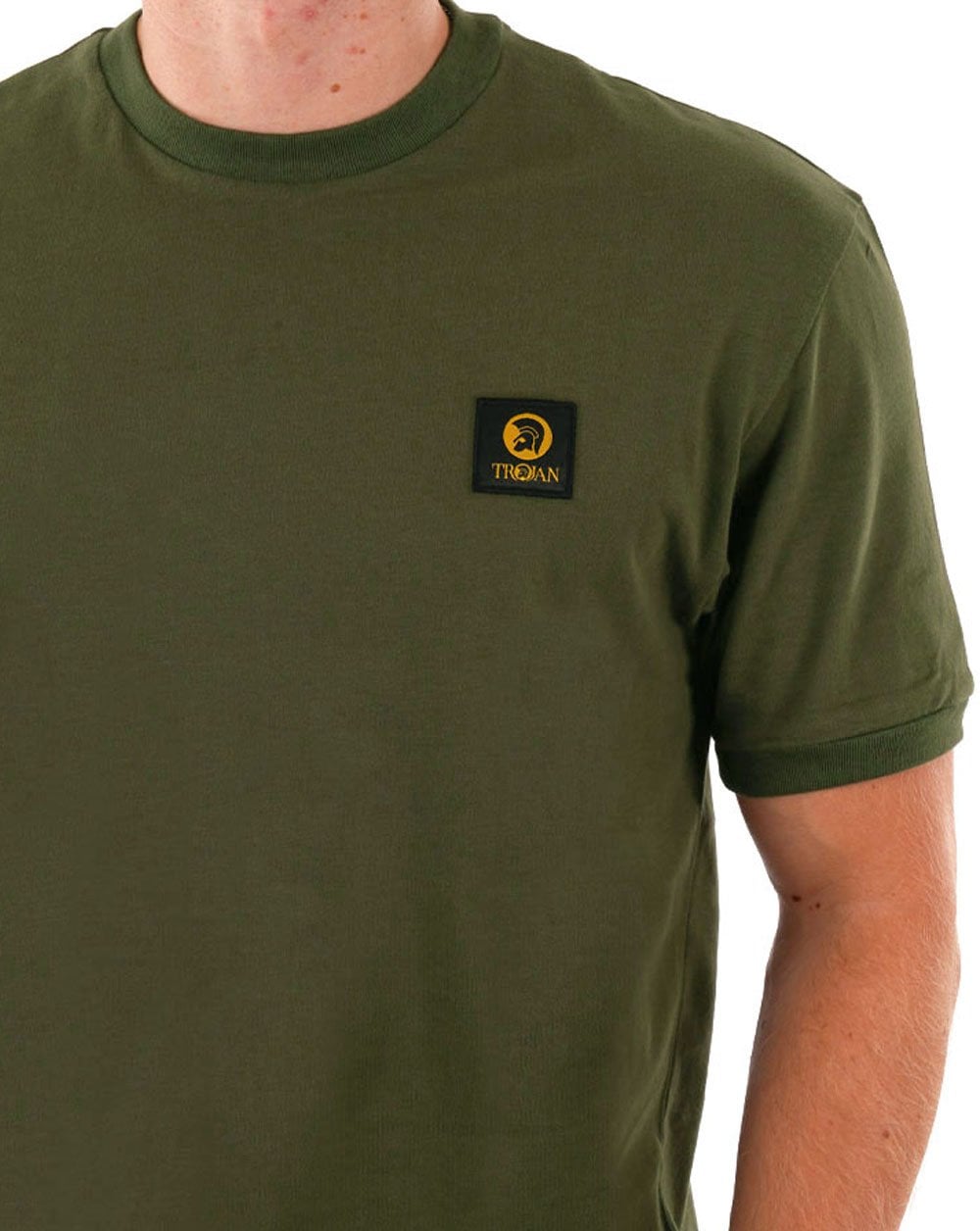 Trojan Badged Plain T-shirt Army Green