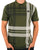 Trojan Check Panel Polo Shirt Army Green