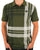 Trojan Check Panel Polo Shirt Army Green