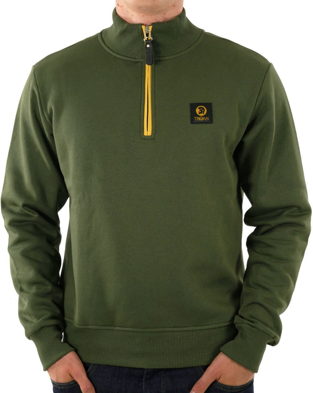 Trojan Half Zip Sweatshirt Army