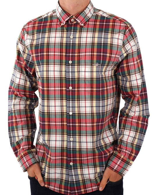 Gant Tartan Checked Poplin Shirt Ruby Red