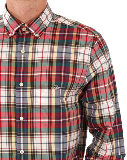 Gant Tartan Checked Poplin Shirt Ruby Red
