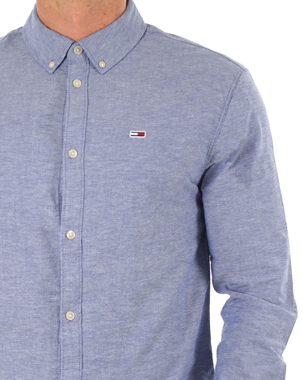 Tommy Jeans Stretch Oxford Cotton Shirt Bright Blue