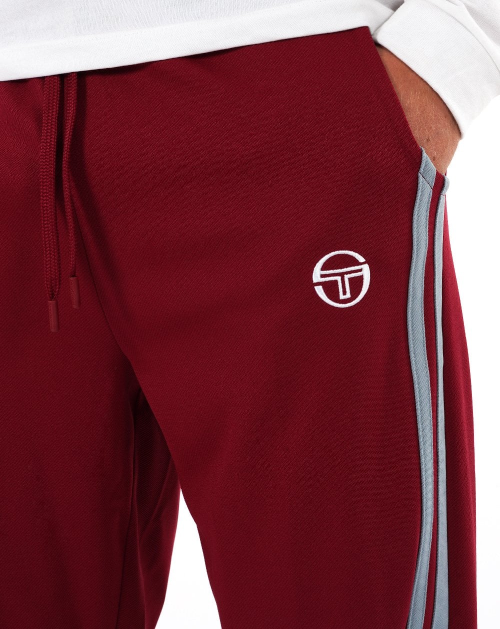 Sergio Tacchini 2 Stripe Track Pants Claret Blue