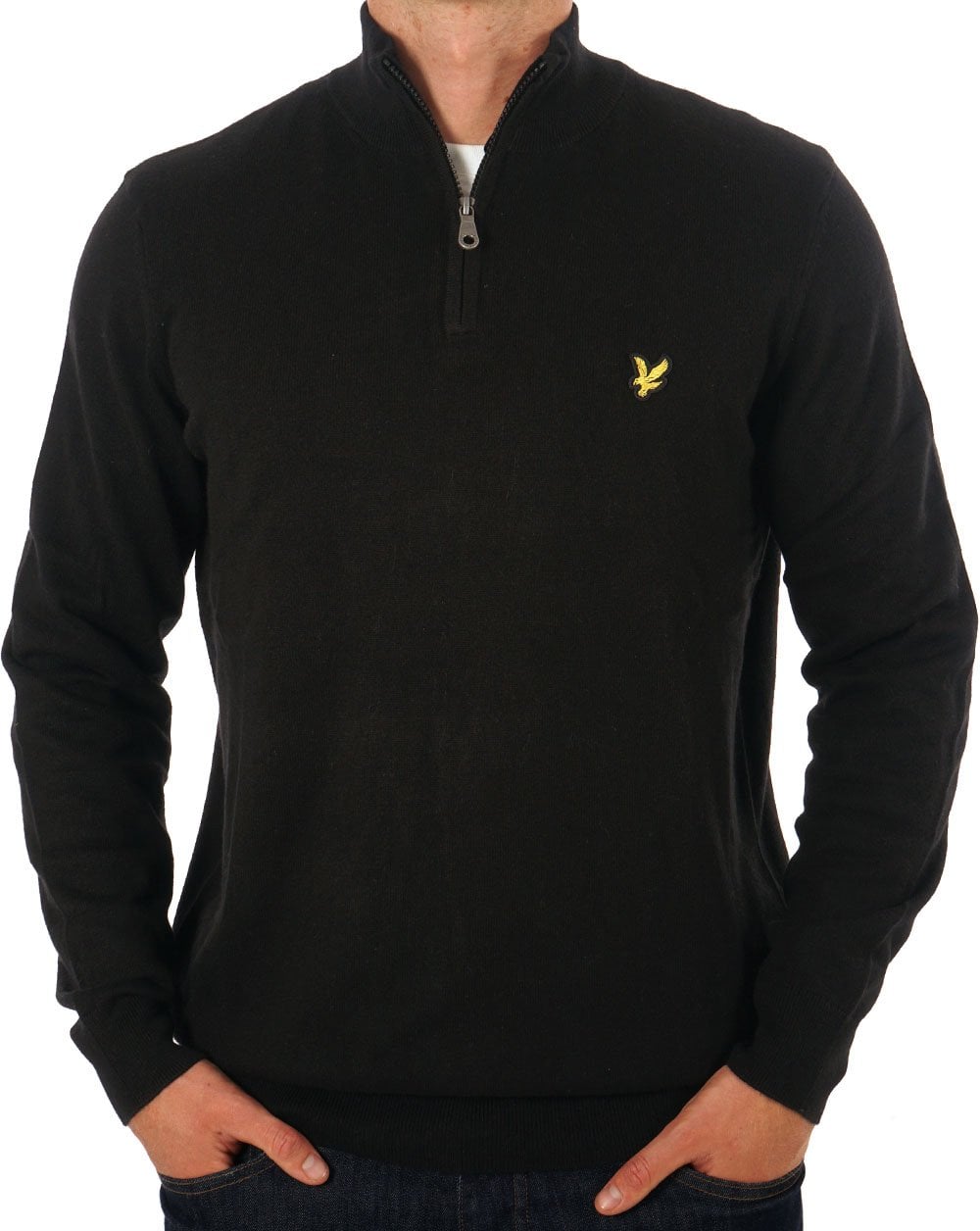 Lyle & Scott Merino Quarter Zip Jumper Black
