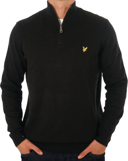 Lyle & Scott Merino Quarter Zip Jumper Black