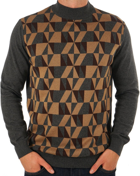 Trojan Geometric Turtle Neck Charcoal