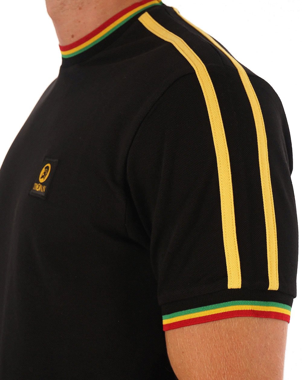 Trojan Three Colour Tipped T-shirt Black