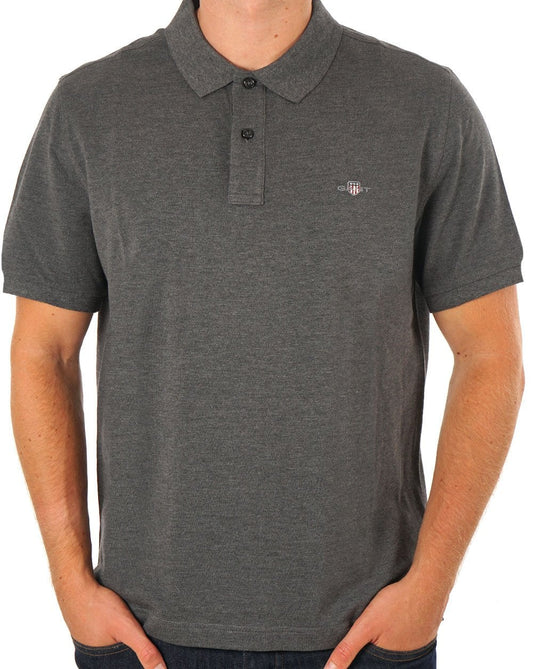 Gant Shield Pique Polo Anthracite Melange