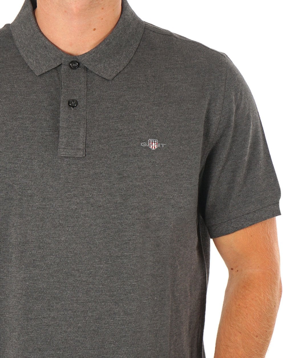 Gant Shield Pique Polo Anthracite Melange