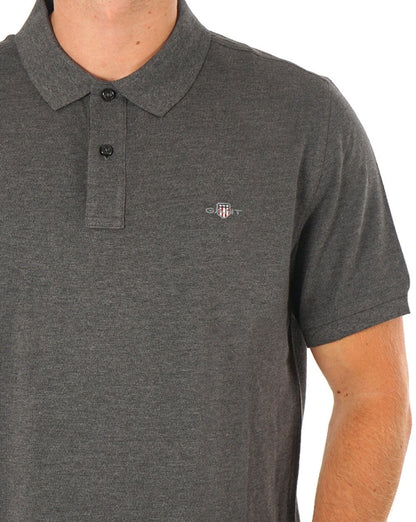 Gant Shield Pique Polo Charcoal