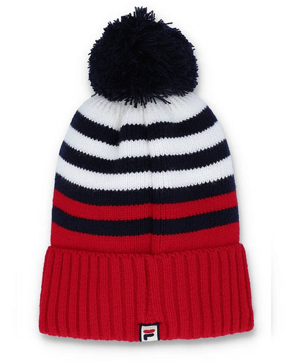 Fila Vintage Markee Pom Pom Beanie Red/Navy/White