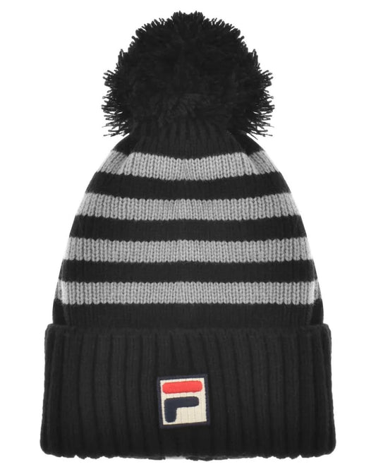 Fila Vintage Markee Pom Pom Beanie Black/Grey