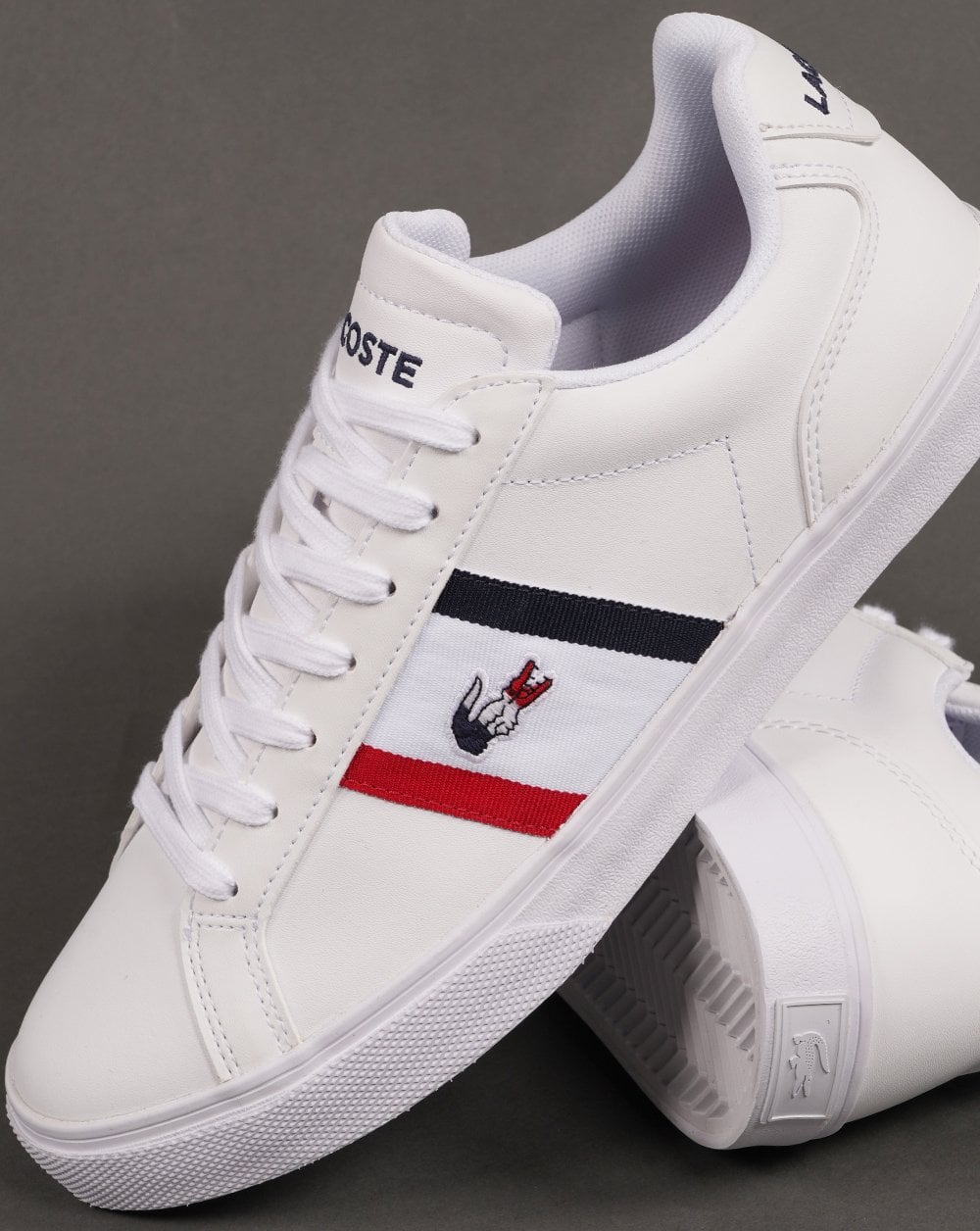 Lacoste Footwear Lerond Pro Tri Trainer White/Navy/Red