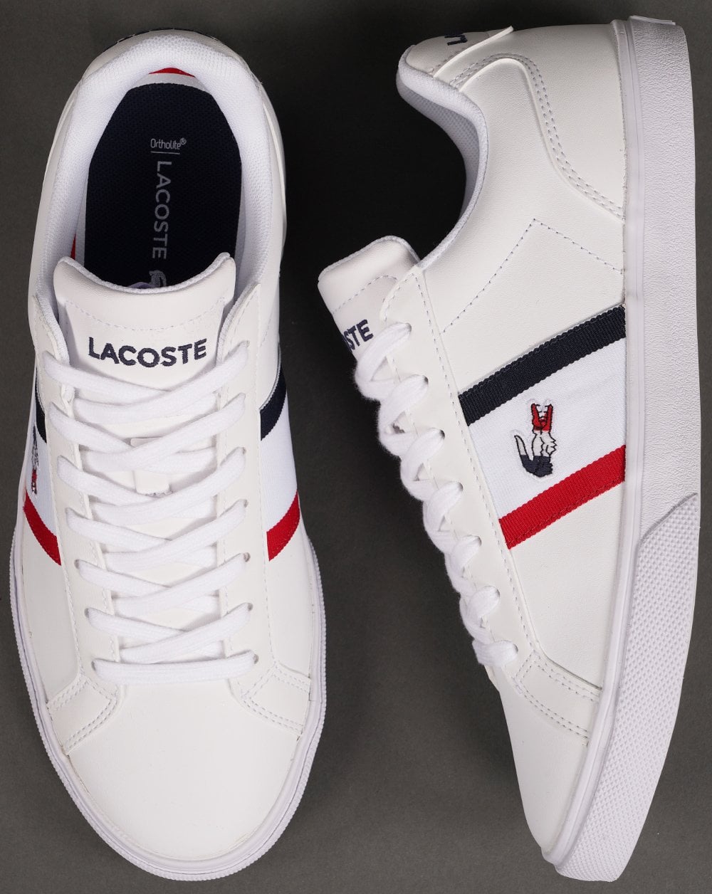 Lacoste Footwear Lerond Pro Tri Trainer White/Navy/Red