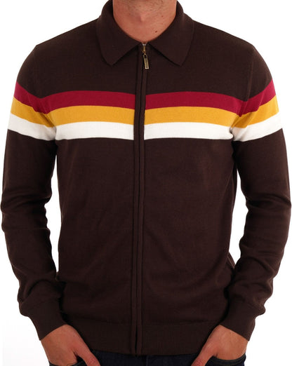 Icons Gallagher Zip Thru Knit Chocolate