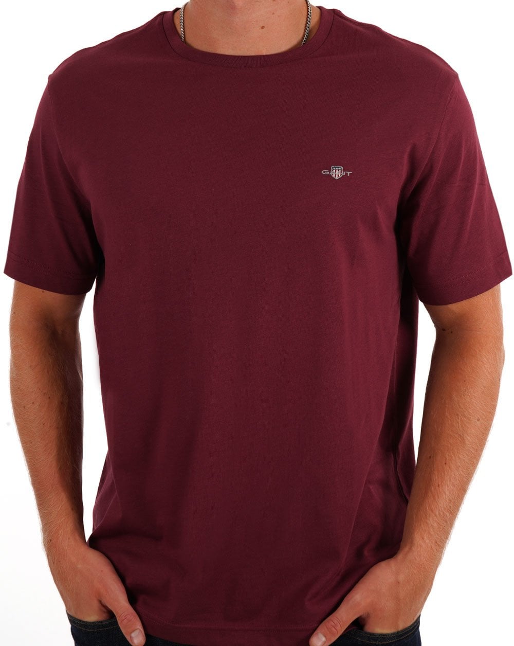 Gant Shield Crew T Shirt Wine Red