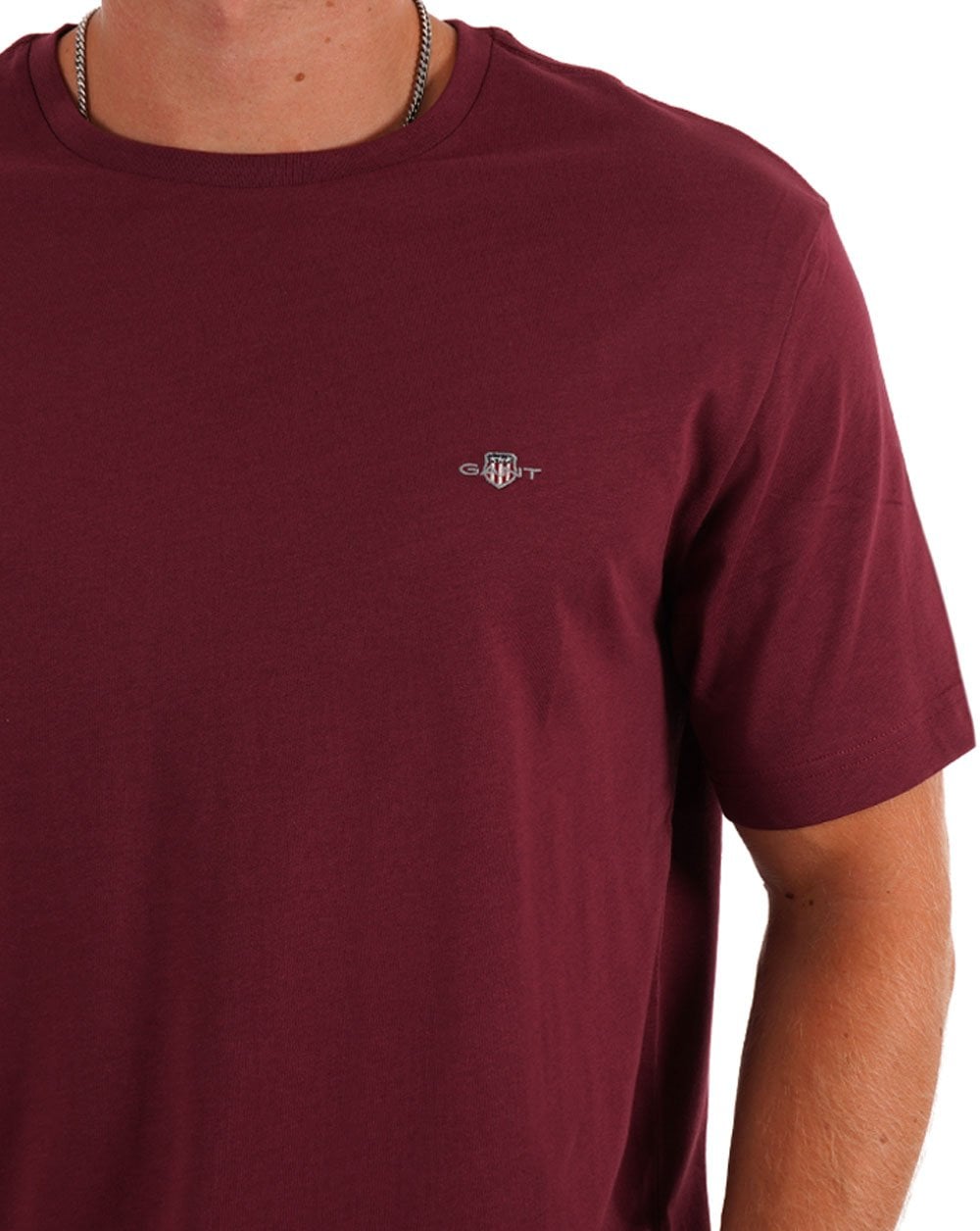 Gant Shield Crew T Shirt Wine Red