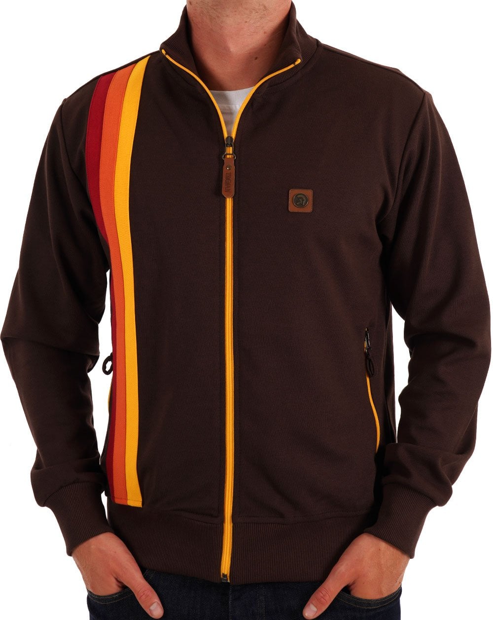 Trojan Gallagher Racing Stripe Track Top Chocolate