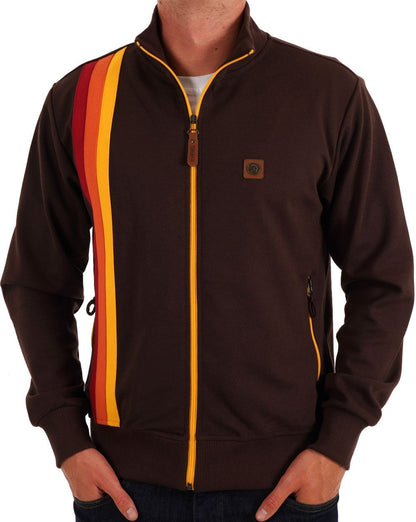 Trojan Gallagher Racing Stripe Track Top Chocolate