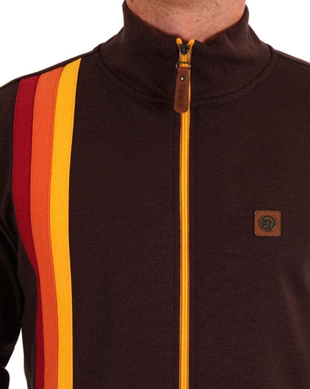 Trojan Gallagher Racing Stripe Track Top Chocolate