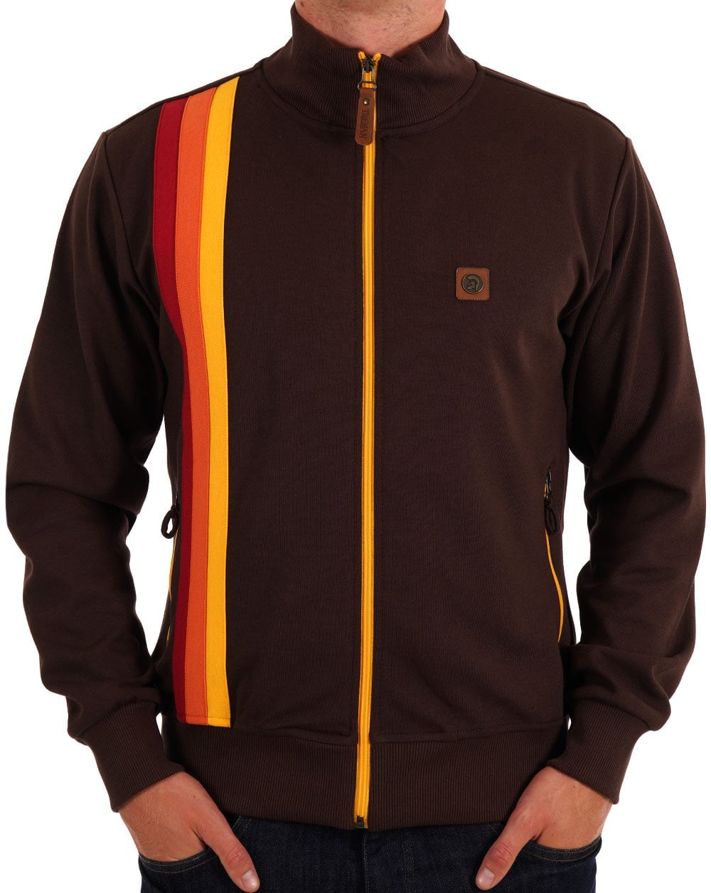 Trojan Gallagher Racing Stripe Track Top Chocolate