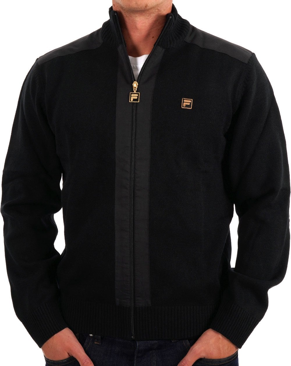 Fila Gold Zip Through Knit Black