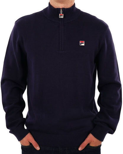 Fila Vintage Knitted 1/4 Zip Navy