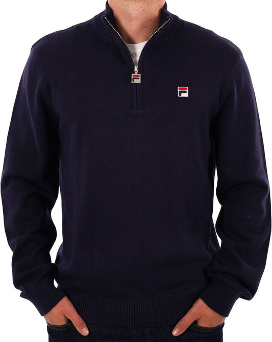 Fila Vintage Knitted 1/4 Zip Navy