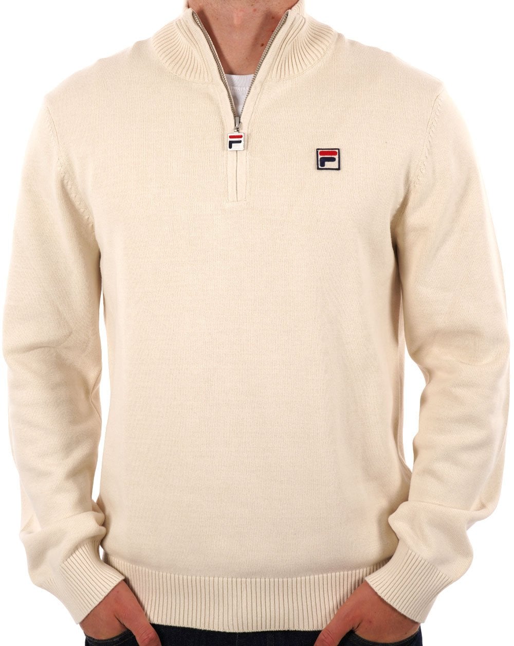 Fila Vintage knitted 1/4 Zip Gardenia