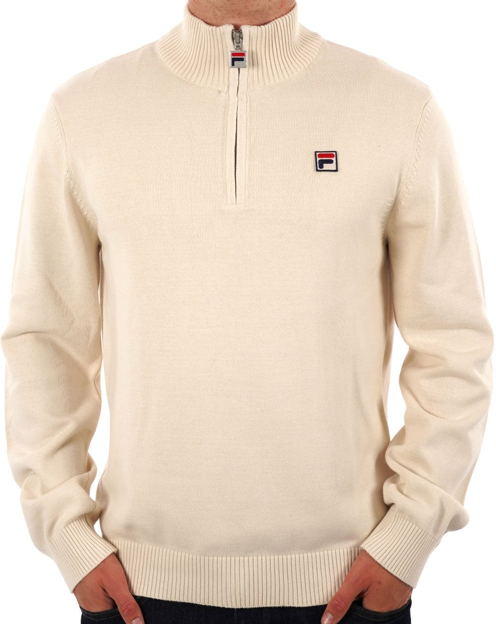 Fila Vintage knitted 1/4 Zip Gardenia