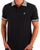 Trojan Chequerboard Trim Pique Polo Black